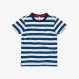 BOY'S T-SHIRT ROUND FULL STRIPES BLUE/BIANCO