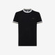 T-SHIRT CONTRAST RIB CUFFS AND COLLAR BLACK