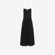 LONG DRESS MIXED FABRIC NO SLV BLACK