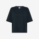 T-SHIRT ROUND NECK OVERSIZE LINEN S/S NAVY BLUE