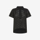 Black broderie anglaise cotton polo shirt