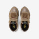 Girls’ Big Ally Glitter leather and suede sneaker GOLD