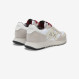 White Jaki Bicolor nylon and suede sneaker