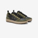Dark military Genius tumbled leather and suede sneaker