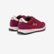 Bordeaux Ally Glitter suede and mesh sneaker