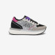 Sneaker Big Ally Glitter in similpelle e suede argento