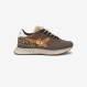 Brown Stargirl Animalier nylon and suede sneaker