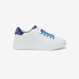 White/navy blue Grace leather sneaker