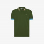 POLO BIG STRIPES ON COLLAR S/S VERDE SCURO