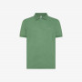 Sage green linen and cotton polo shirt