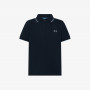 BOY'S POLO SMALL STRIPES ON COLLAR S/S NAVY BLUE