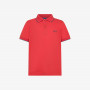 BOY'S POLO SMALL STRIPES ON COLLAR S/S ROSSO