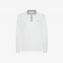 POLO CONTRAST ELBOW AND PLACKET EL. L/S WHITE