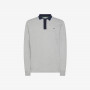 POLO CONTRAST ELBOW AND PLACKET EL. L/S MEDIUM GREY