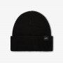 Ribbed wool beanie BLACK