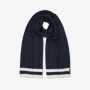 Cable-knit wool scarf NAVY BLUE