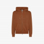 HOOD ZIP COLD DYE COTT. FL. DARK BROWN