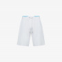 White cotton piqué Bermuda shorts