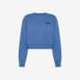 Felpa cropped in cotone avio