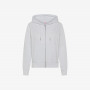 HOODIE ZIP PIQUET L/S FLEECE BIANCO