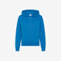 Light ottanio cotton hoodie with rhinestone logo