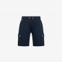 Navy blue cotton fleece cargo shorts