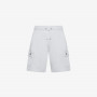 Off white cotton fleece cargo shorts