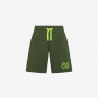 Dark green cotton fleece Bermuda shorts