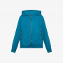 Felpa in cotone ottanio chiaro con cappuccio e zip