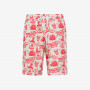 SWIM PANT LONG ALL OVER PRINT BIANCO PANNA/ROSSO FUOCO