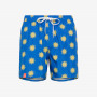 Royal blue printed nylon swim shorts