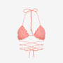 Bikini in nylon con ricamo rosa fenicottero