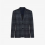 BLAZER FANCY JERSEY WOOL NAVY BLUE/MEDIUM GREY