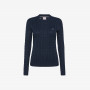 ROUND NECK CABLE L/S NAVY BLUE