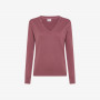 V NECK SWEATER BASIC L/S DARK PINK