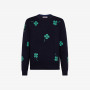 ROUND MACRO JACQUARD NAVY BLUE