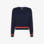 ROUND NECK WITH CONTRAST BOTTOM L/S NAVY BLUE