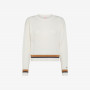 ROUND NECK WITH CONTRAST BOTTOM L/S BIANCO PANNA