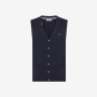 Wool and cotton vest NAVY BLUE