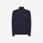 Wool and cotton turtleneck jumper NAVY BLUE