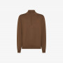 Wool and cotton zip jumper BROWN