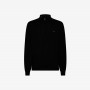 Wool and cotton zip jumper BLACK