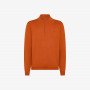 Wool and cotton zip jumper RUST