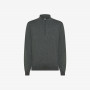 Wool and cotton zip jumper DARK GREY