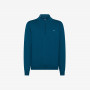 Wool and cotton zip jumper DEEP BLUE