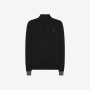 Wool and cotton zip jumper BLACK