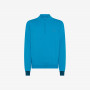 Wool and cotton zip jumper TURQUOISE