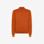 Wool and cotton zip jumper RUST