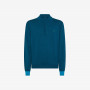 Wool and cotton zip jumper DEEP BLUE