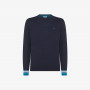 Wool and cotton jumper NAVY BLUE